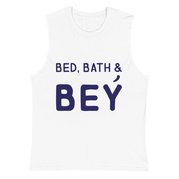 White Bed, Bath & Bey Muscle Top by Queer In The World Originals sold by Queer In The World: The Shop - LGBT Merch Fashion