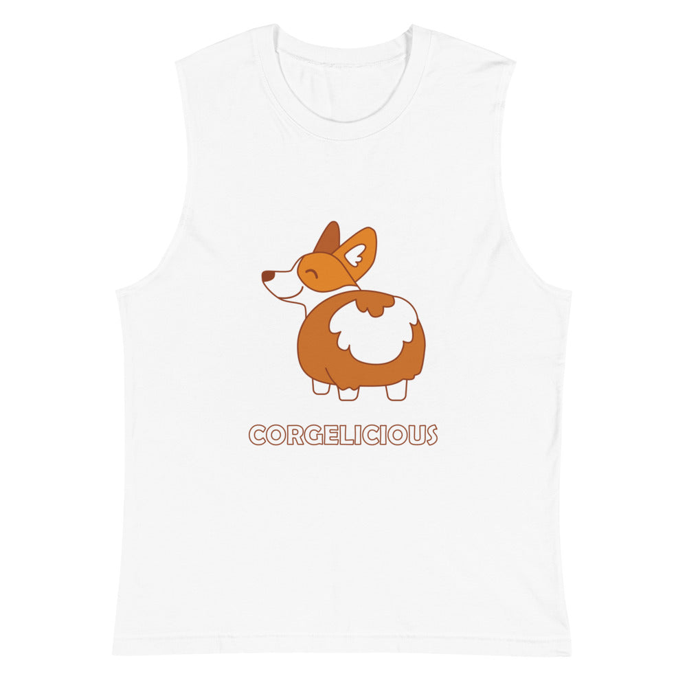 White Corgelicious Muscle Shirt by Queer In The World Originals sold by Queer In The World: The Shop - LGBT Merch Fashion