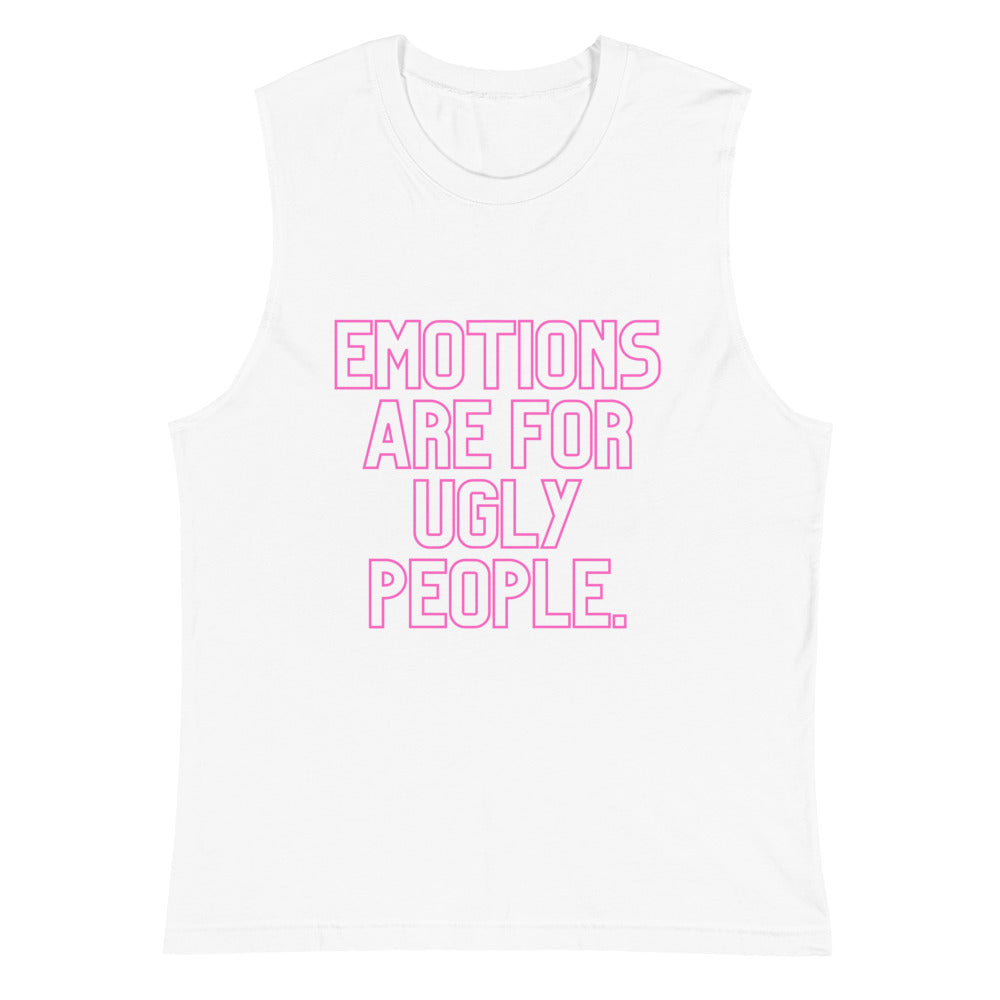 White Emotions Are For Ugly People Muscle Top by Queer In The World Originals sold by Queer In The World: The Shop - LGBT Merch Fashion
