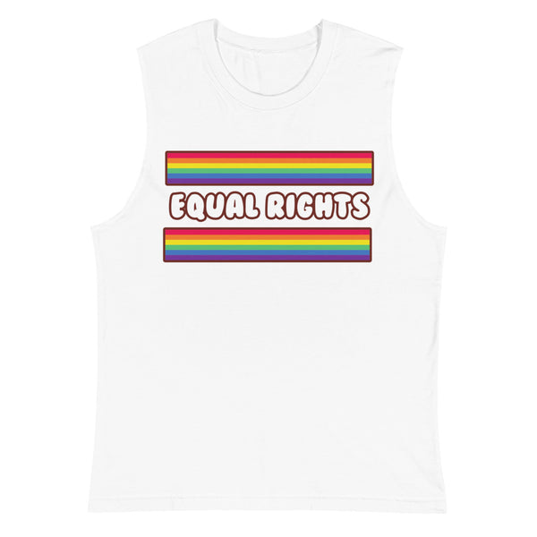 White Equal Rights Muscle Top by Queer In The World Originals sold by Queer In The World: The Shop - LGBT Merch Fashion