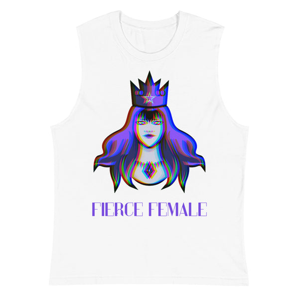 White Fierce Female Muscle Top by Queer In The World Originals sold by Queer In The World: The Shop - LGBT Merch Fashion