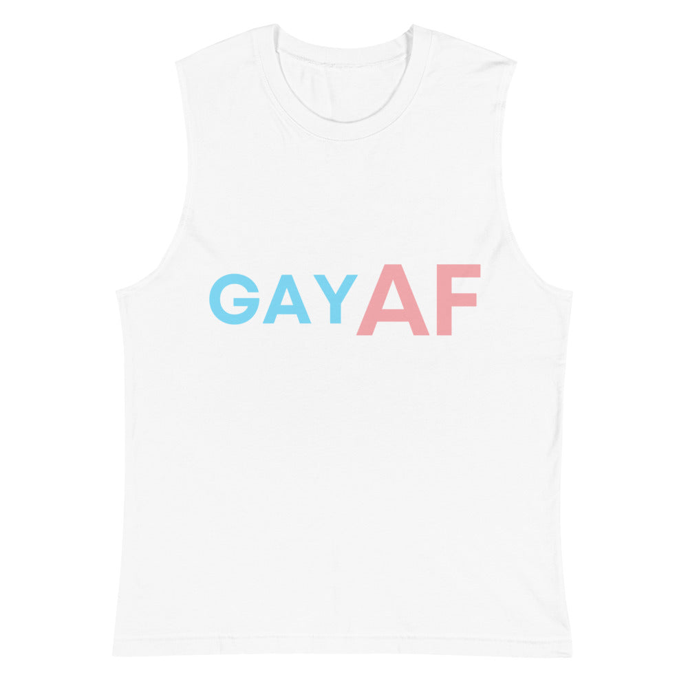 White Gay Af Muscle Top by Queer In The World Originals sold by Queer In The World: The Shop - LGBT Merch Fashion