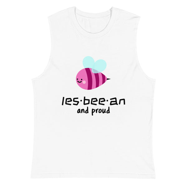 White Les-bee-an And Proud Muscle Top by Queer In The World Originals sold by Queer In The World: The Shop - LGBT Merch Fashion
