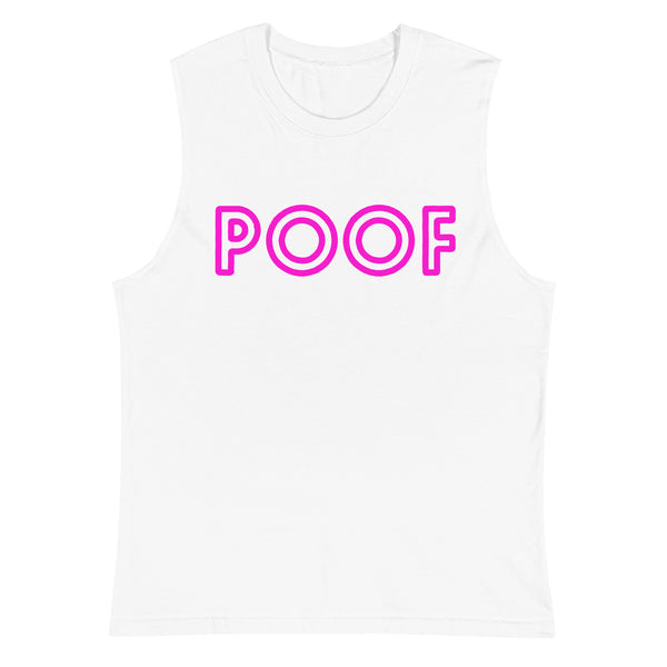 White Poof Muscle Top by Queer In The World Originals sold by Queer In The World: The Shop - LGBT Merch Fashion