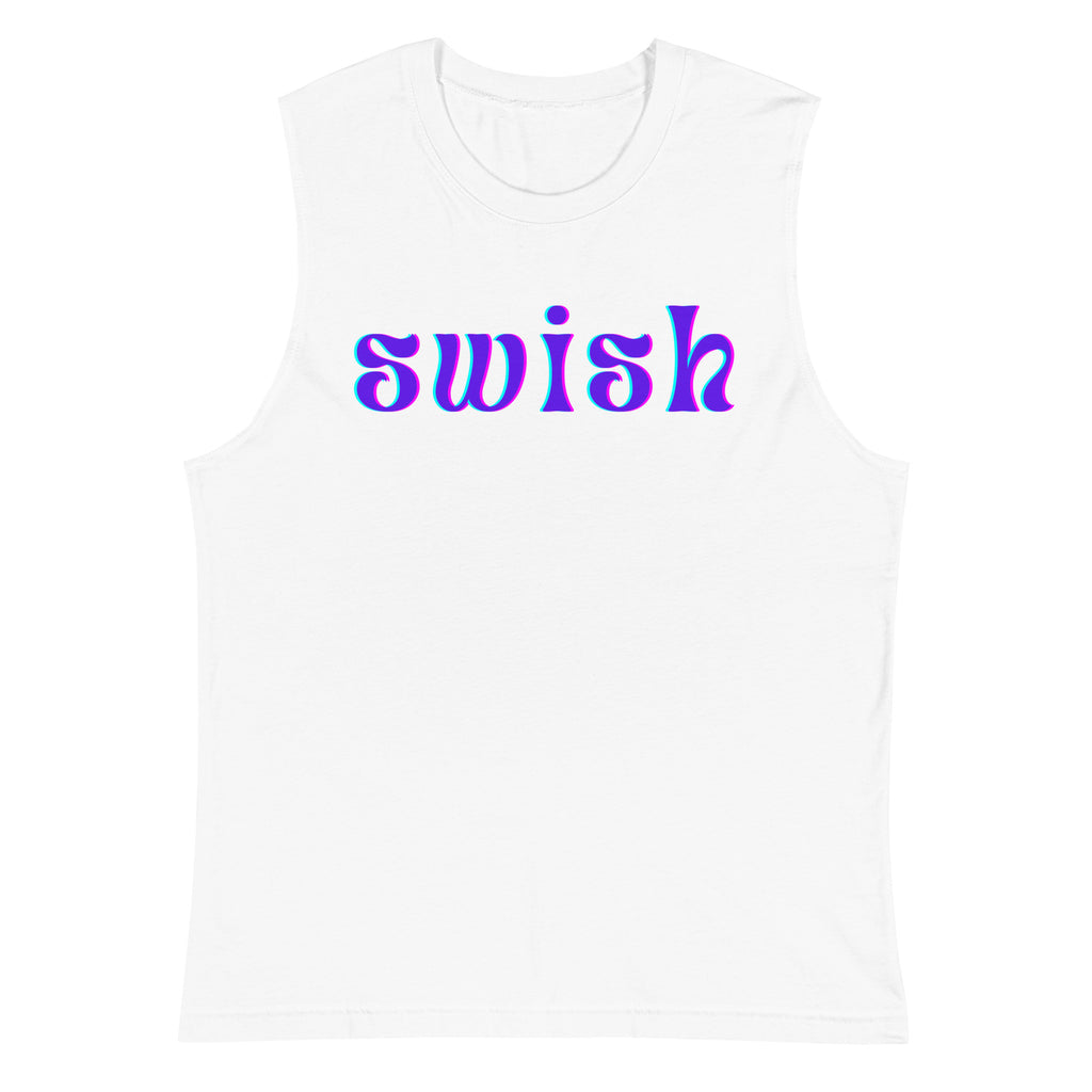 White Swish Muscle Top by Queer In The World Originals sold by Queer In The World: The Shop - LGBT Merch Fashion