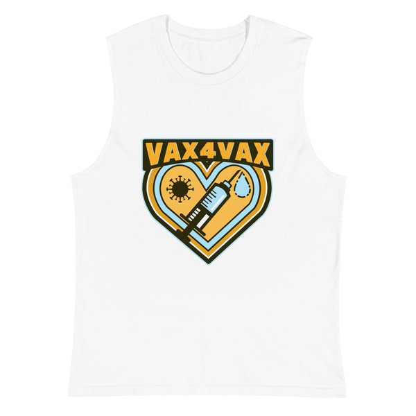 White Vax 4 Vax Muscle Top by Queer In The World Originals sold by Queer In The World: The Shop - LGBT Merch Fashion