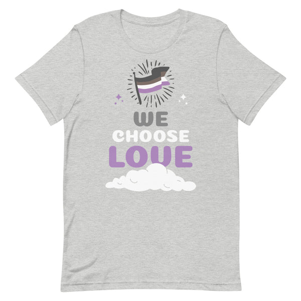 Athletic Heather Asexual We Choose Love T-Shirt by Queer In The World Originals sold by Queer In The World: The Shop - LGBT Merch Fashion