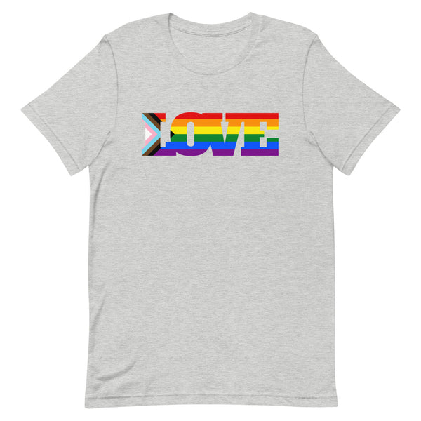 Athletic Heather Progress LGBT Love T-Shirt by Queer In The World Originals sold by Queer In The World: The Shop - LGBT Merch Fashion