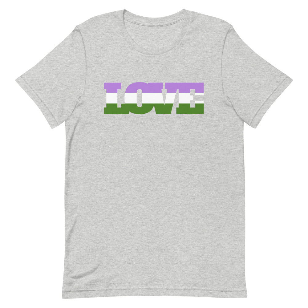 Athletic Heather Genderqueer Love T-Shirt by Queer In The World Originals sold by Queer In The World: The Shop - LGBT Merch Fashion