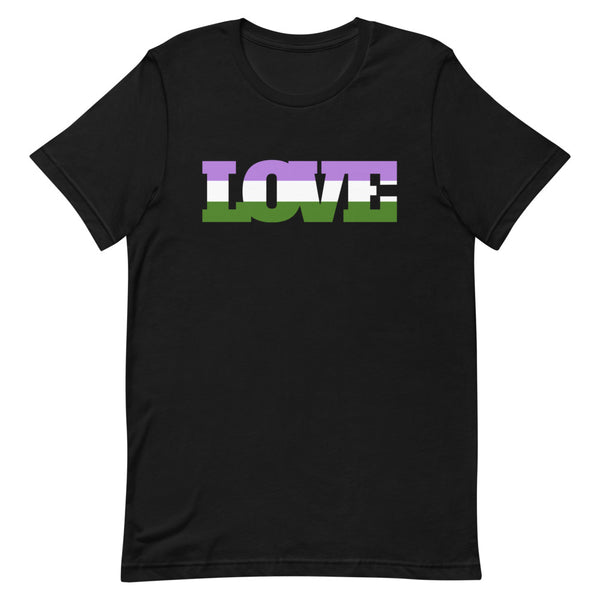 Black Genderqueer Love T-Shirt by Queer In The World Originals sold by Queer In The World: The Shop - LGBT Merch Fashion