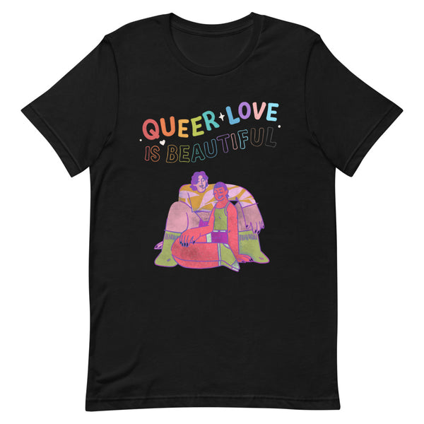 Black Queer Love is Beautiful T-Shirt by Queer In The World Originals sold by Queer In The World: The Shop - LGBT Merch Fashion