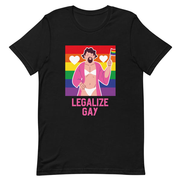 Black Legalize Gay T-Shirt by Queer In The World Originals sold by Queer In The World: The Shop - LGBT Merch Fashion