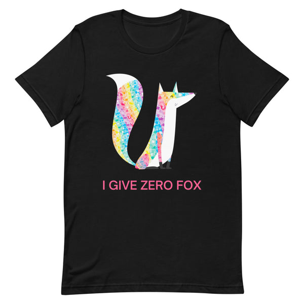 Black I Give Zero Fox Glitter T-Shirt by Queer In The World Originals sold by Queer In The World: The Shop - LGBT Merch Fashion