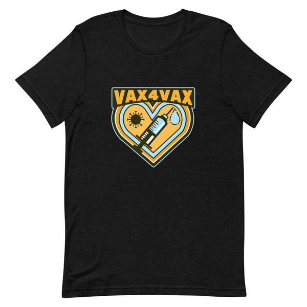 Black Heather Vax 4 Vax T-Shirt by Queer In The World Originals sold by Queer In The World: The Shop - LGBT Merch Fashion