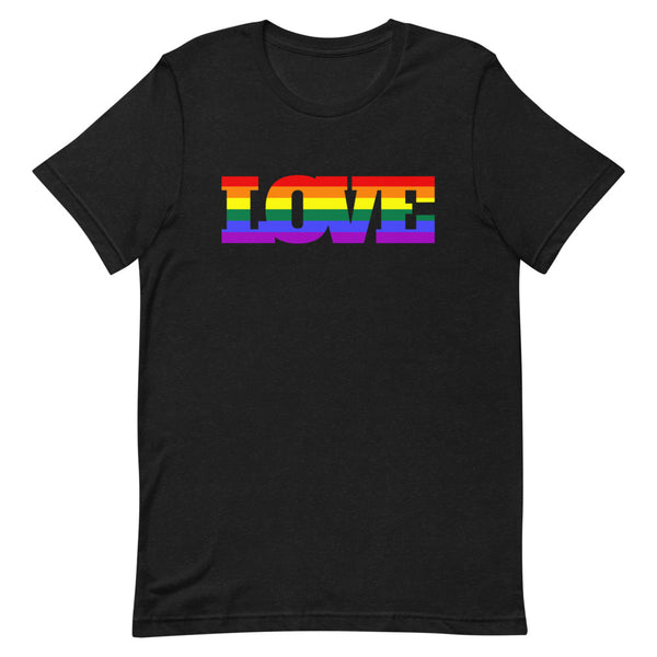 Black Heather Gay Love T-Shirt by Queer In The World Originals sold by Queer In The World: The Shop - LGBT Merch Fashion