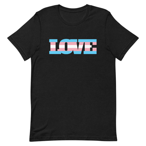 Black Heather Transgender Love T-Shirt by Queer In The World Originals sold by Queer In The World: The Shop - LGBT Merch Fashion