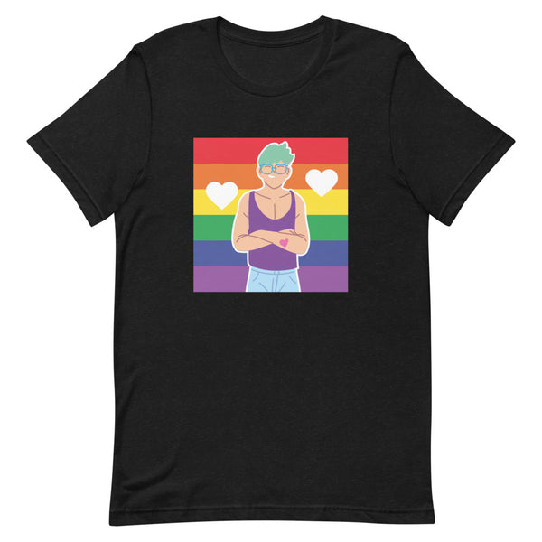 Black Heather Queer Love T-Shirt by Queer In The World Originals sold by Queer In The World: The Shop - LGBT Merch Fashion