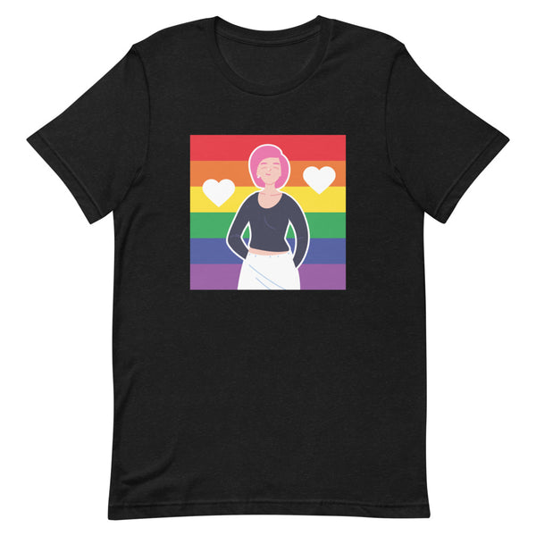 Black Heather Queer Love Is Love Is Love T-Shirt by Queer In The World Originals sold by Queer In The World: The Shop - LGBT Merch Fashion