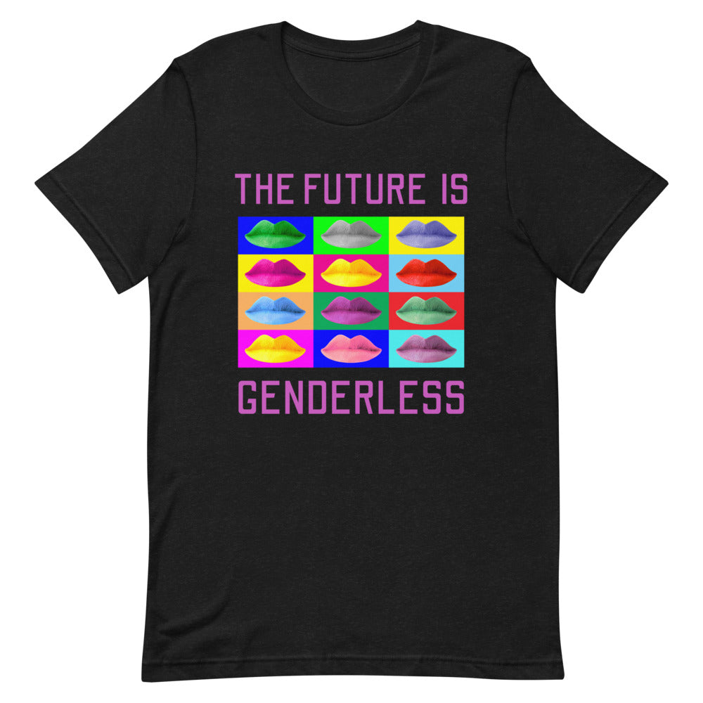 Black Heather The Future Is Genderless T-Shirt by Queer In The World Originals sold by Queer In The World: The Shop - LGBT Merch Fashion