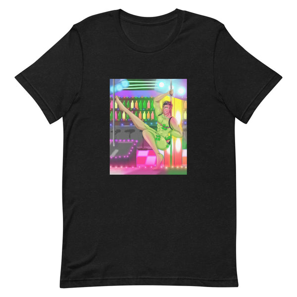 Black Heather Love At A Gay GoGo Bar T-Shirt by Queer In The World Originals sold by Queer In The World: The Shop - LGBT Merch Fashion