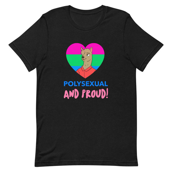 Black Heather Polysexual And Proud T-Shirt by Queer In The World Originals sold by Queer In The World: The Shop - LGBT Merch Fashion