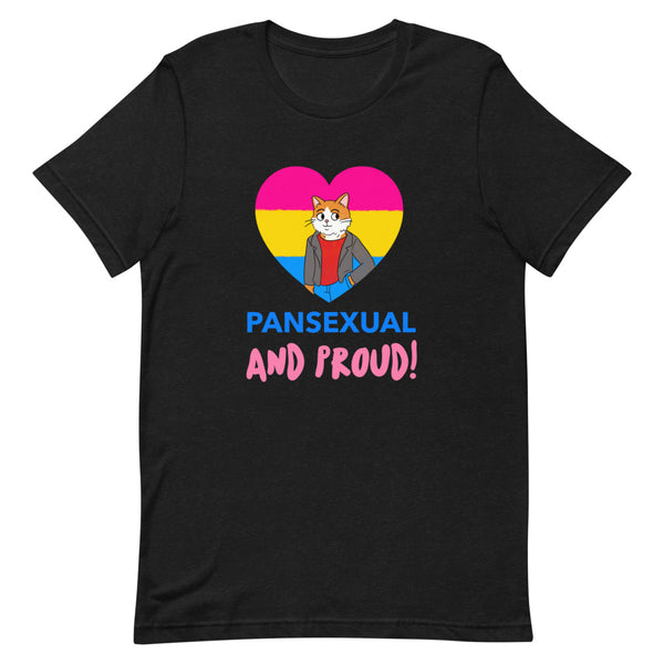 Black Heather Pansexual And Proud T-Shirt by Queer In The World Originals sold by Queer In The World: The Shop - LGBT Merch Fashion