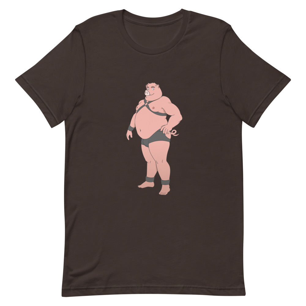 Brown Gay Pig T-Shirt by Queer In The World Originals sold by Queer In The World: The Shop - LGBT Merch Fashion