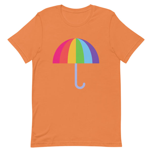 Burnt Orange Gay Umbrella T-Shirt by Queer In The World Originals sold by Queer In The World: The Shop - LGBT Merch Fashion