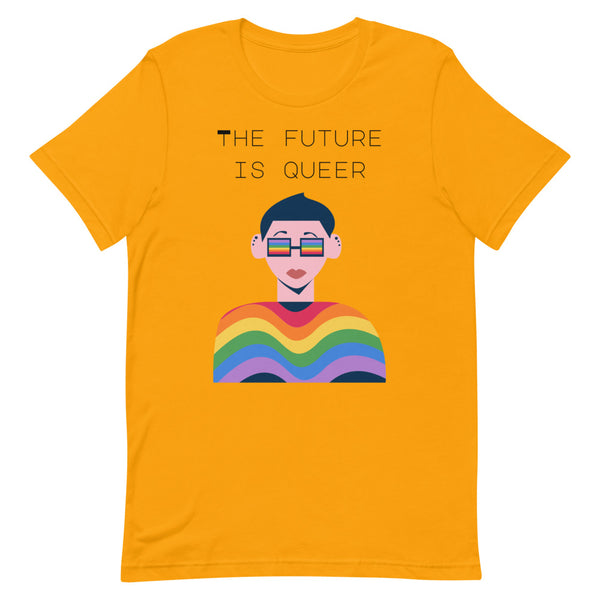 Gold The Future Is Queer T-Shirt by Queer In The World Originals sold by Queer In The World: The Shop - LGBT Merch Fashion