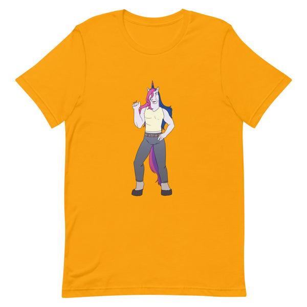 Gold Bisexual Unicorn T-Shirt by Queer In The World Originals sold by Queer In The World: The Shop - LGBT Merch Fashion