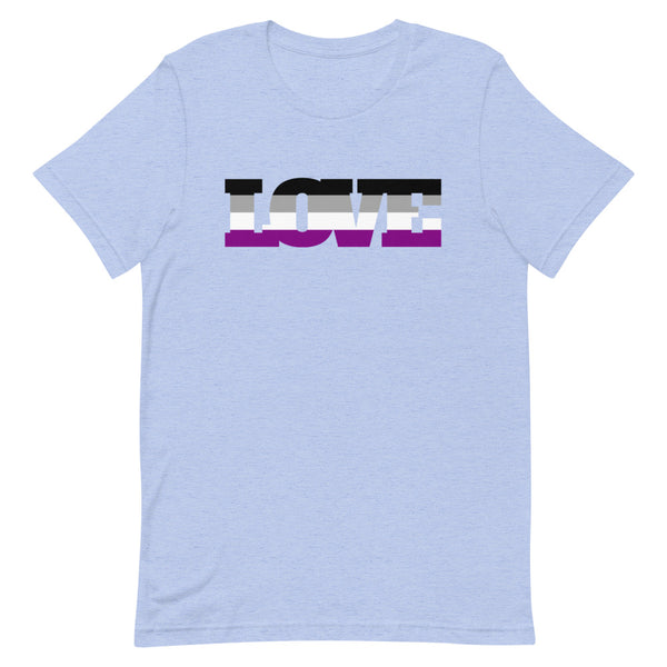 Heather Blue Asexual Love T-Shirt by Queer In The World Originals sold by Queer In The World: The Shop - LGBT Merch Fashion