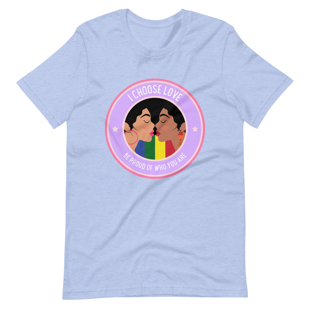 Heather Blue Be Proud of Who You Are Unisex T-Shirt by Queer In The World Originals sold by Queer In The World: The Shop - LGBT Merch Fashion