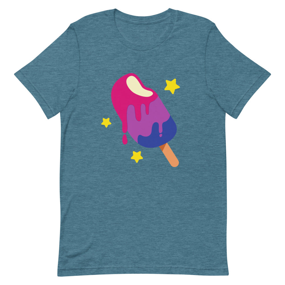 Heather Deep Teal Bisexual Popsicle T-Shirt by Queer In The World Originals sold by Queer In The World: The Shop - LGBT Merch Fashion