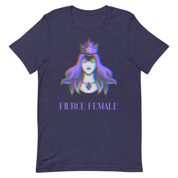 Heather Midnight Navy Fierce Female T-Shirt by Queer In The World Originals sold by Queer In The World: The Shop - LGBT Merch Fashion