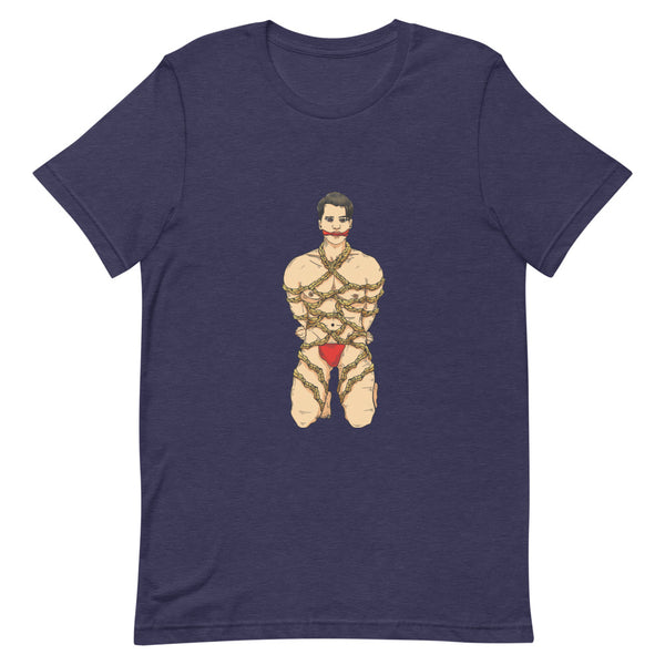 Heather Midnight Navy Shibari T-Shirt by Queer In The World Originals sold by Queer In The World: The Shop - LGBT Merch Fashion