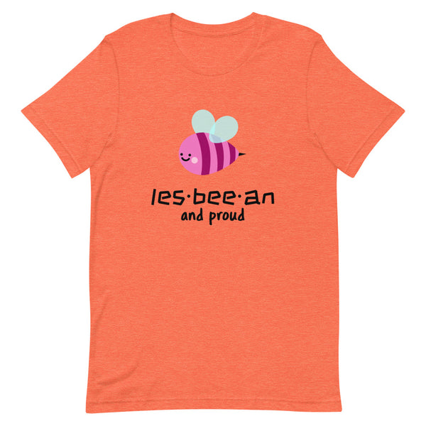 Heather Orange Les-Bee-An And Proud T-Shirt by Queer In The World Originals sold by Queer In The World: The Shop - LGBT Merch Fashion