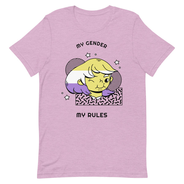 Heather Prism Lilac My Gender My Rules T-Shirt by Queer In The World Originals sold by Queer In The World: The Shop - LGBT Merch Fashion