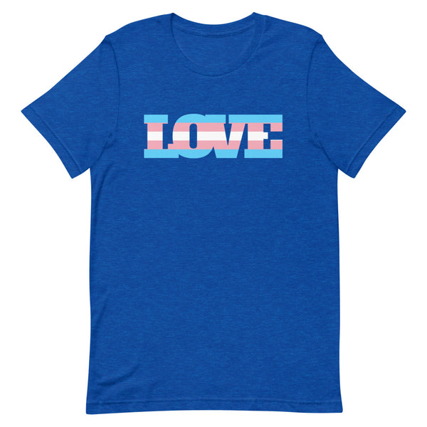 Heather True Royal Transgender Love T-Shirt by Queer In The World Originals sold by Queer In The World: The Shop - LGBT Merch Fashion