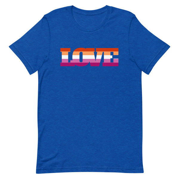 Heather True Royal Lesbian Love T-Shirt by Queer In The World Originals sold by Queer In The World: The Shop - LGBT Merch Fashion
