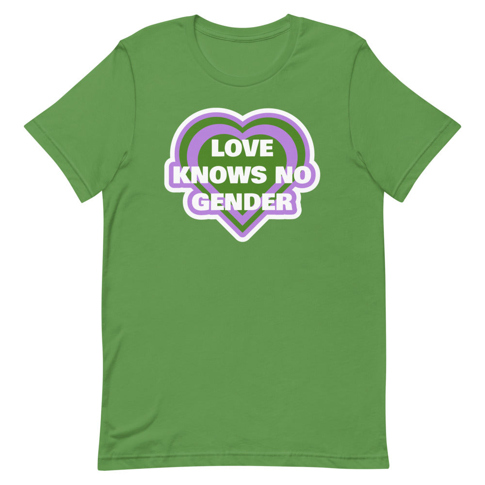 Leaf Love Knows No Gender Genderqueer T-Shirt by Queer In The World Originals sold by Queer In The World: The Shop - LGBT Merch Fashion