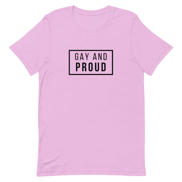 Lilac Gay And Proud T-Shirt by Queer In The World Originals sold by Queer In The World: The Shop - LGBT Merch Fashion