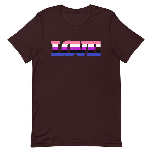 Oxblood Black Genderfluid Love T-Shirt by Queer In The World Originals sold by Queer In The World: The Shop - LGBT Merch Fashion