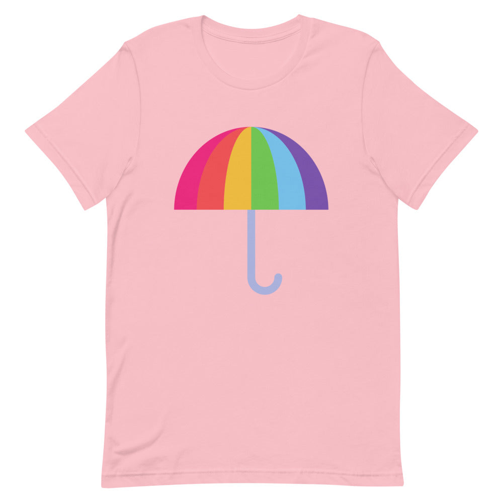 Pink Gay Umbrella T-Shirt by Printful sold by Queer In The World: The Shop - LGBT Merch Fashion