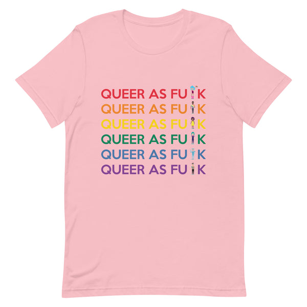 Pink Queer As Fu*k T-Shirt by Queer In The World Originals sold by Queer In The World: The Shop - LGBT Merch Fashion