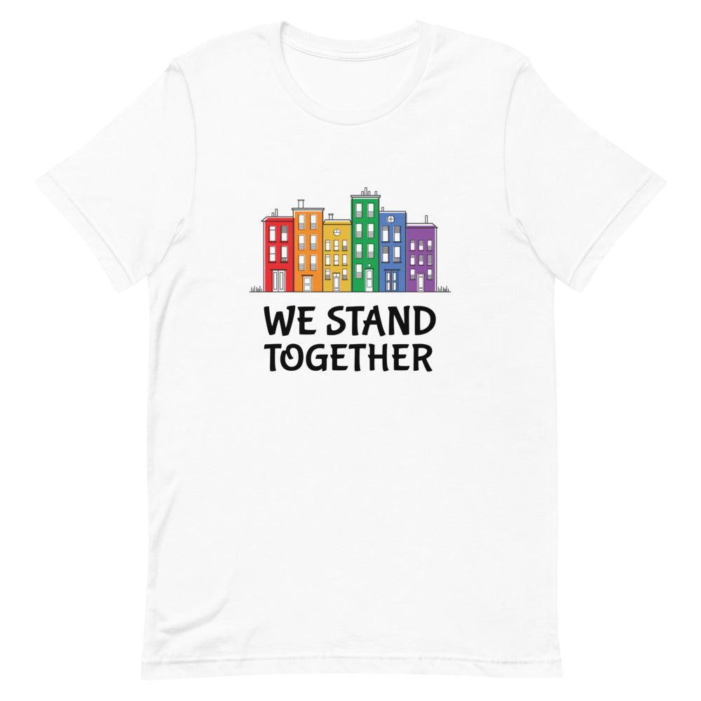 White We Stand Together T-Shirt by Queer In The World Originals sold by Queer In The World: The Shop - LGBT Merch Fashion