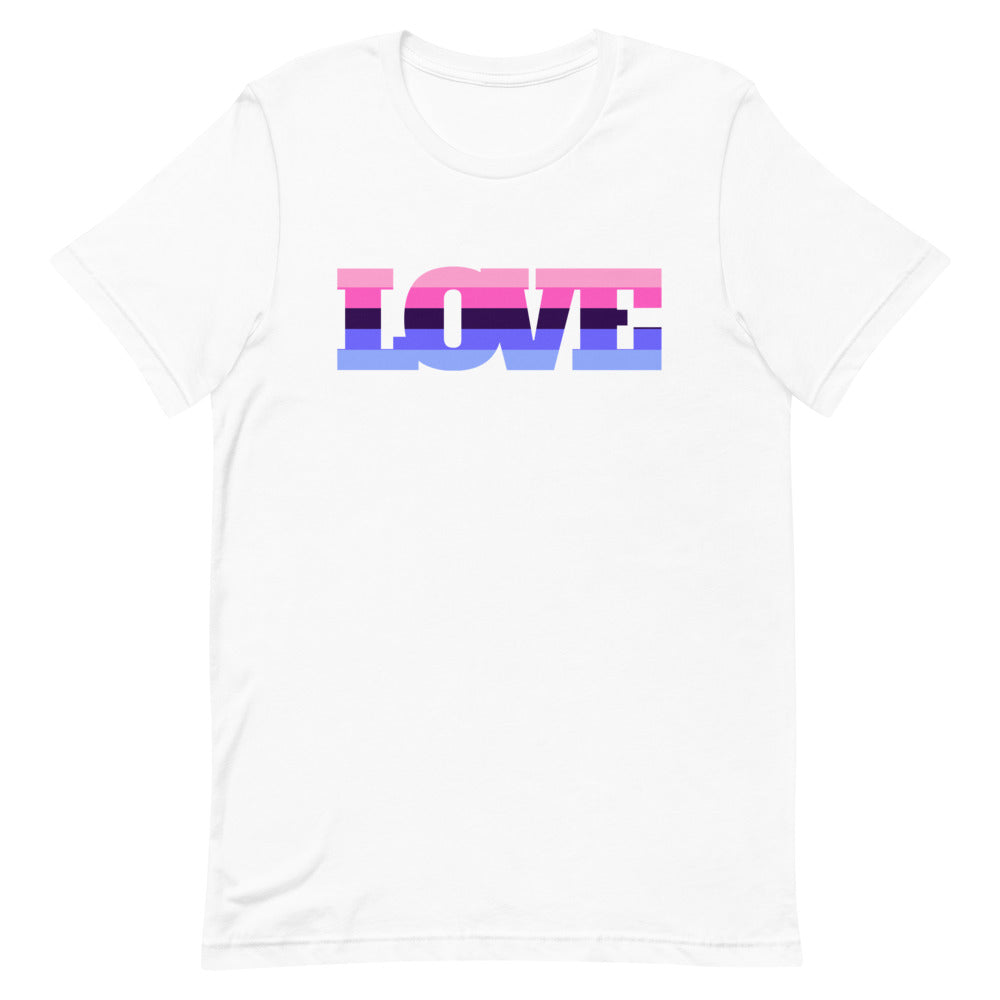 White Omnisexual Love T-Shirt by Queer In The World Originals sold by Queer In The World: The Shop - LGBT Merch Fashion