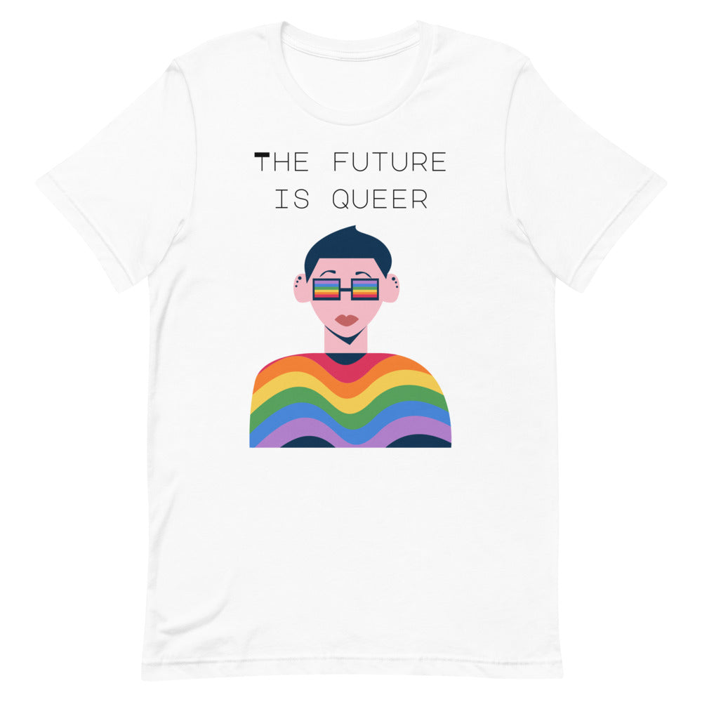 White The Future Is Queer T-Shirt by Queer In The World Originals sold by Queer In The World: The Shop - LGBT Merch Fashion