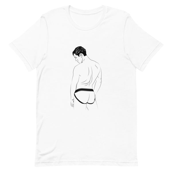 White Jockstrap T-Shirt by Queer In The World Originals sold by Queer In The World: The Shop - LGBT Merch Fashion