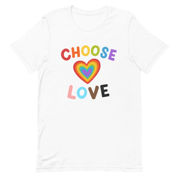 White Choose Love T-Shirt by Queer In The World Originals sold by Queer In The World: The Shop - LGBT Merch Fashion