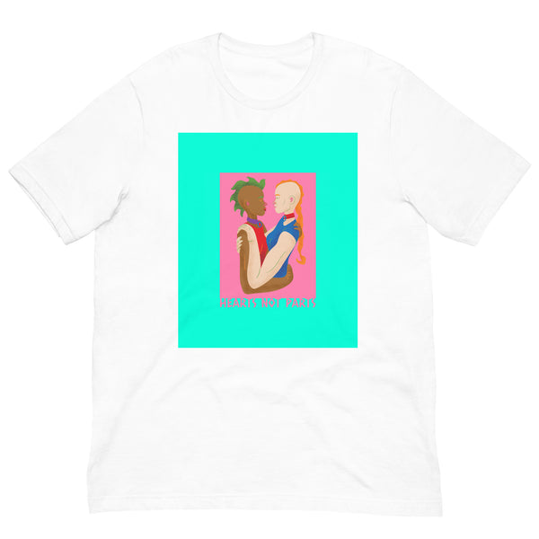 White Hearts Not Parts Unisex T-Shirt by Queer In The World Originals sold by Queer In The World: The Shop - LGBT Merch Fashion
